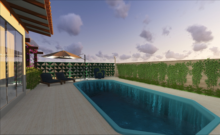 Fachada e Piscina de Casa de Praia 8